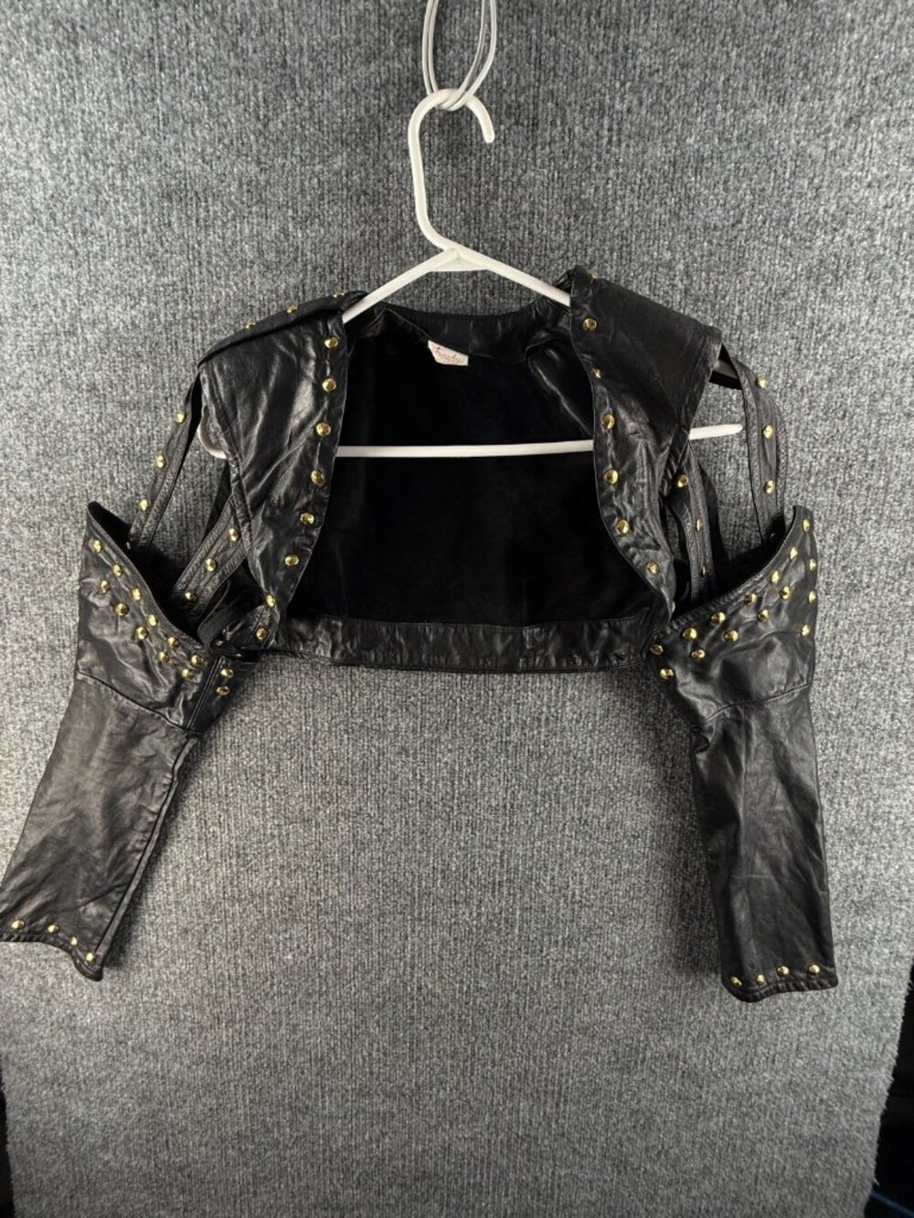 VTG Trashy Lingerie Real Leather Studded Bolero Ladies USA Made Soft Rare Small